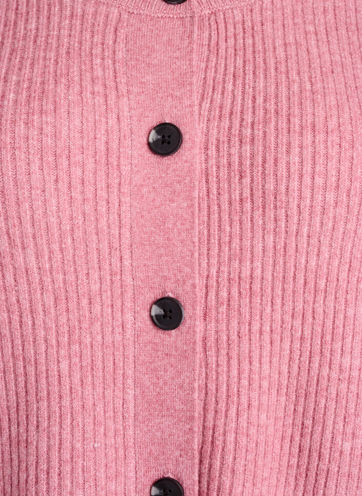 Rippenstrick Strickjacke mit Kn&ouml;pfen, Rot, Packshot image number 2
