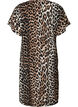 Robe &agrave; col en V en viscose, Marron, Packshot image number 1