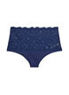 Culotte hipster taille haute avec dentelle, Medieval Blue, Packshot image number 0