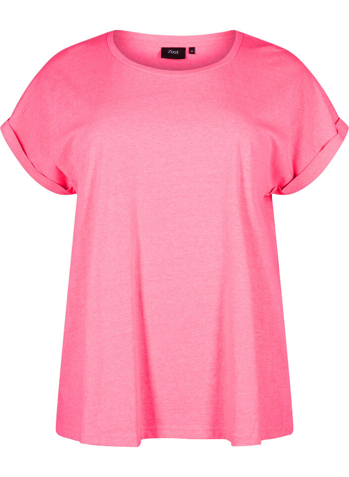 T-shirt en coton n&eacute;on, Rose, Packshot image number 0