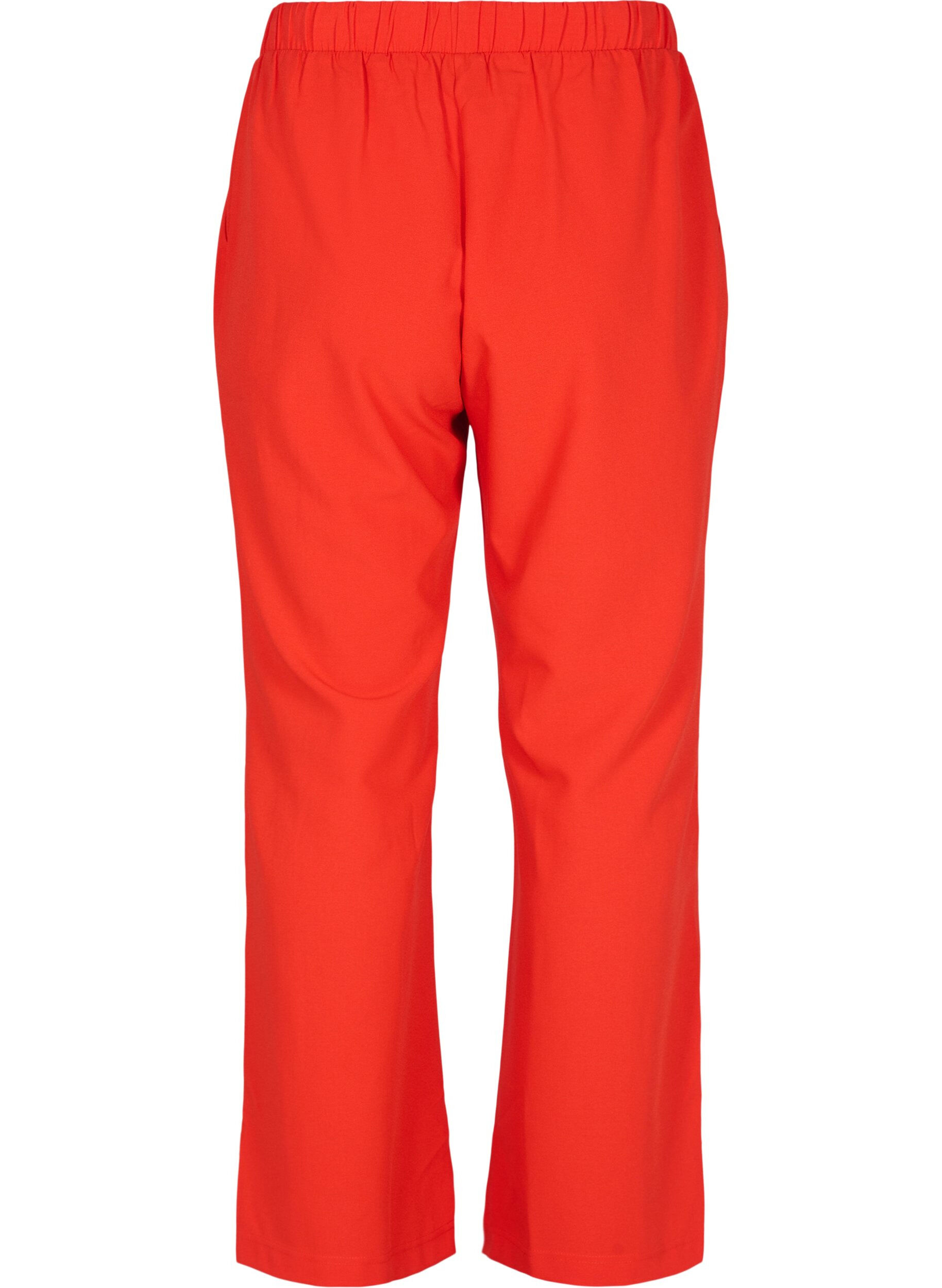 Zizzi Pantalon &eacute;vas&eacute; avec taille &eacute;lastiqu&eacute;e, Rouge, Packshot image number 1