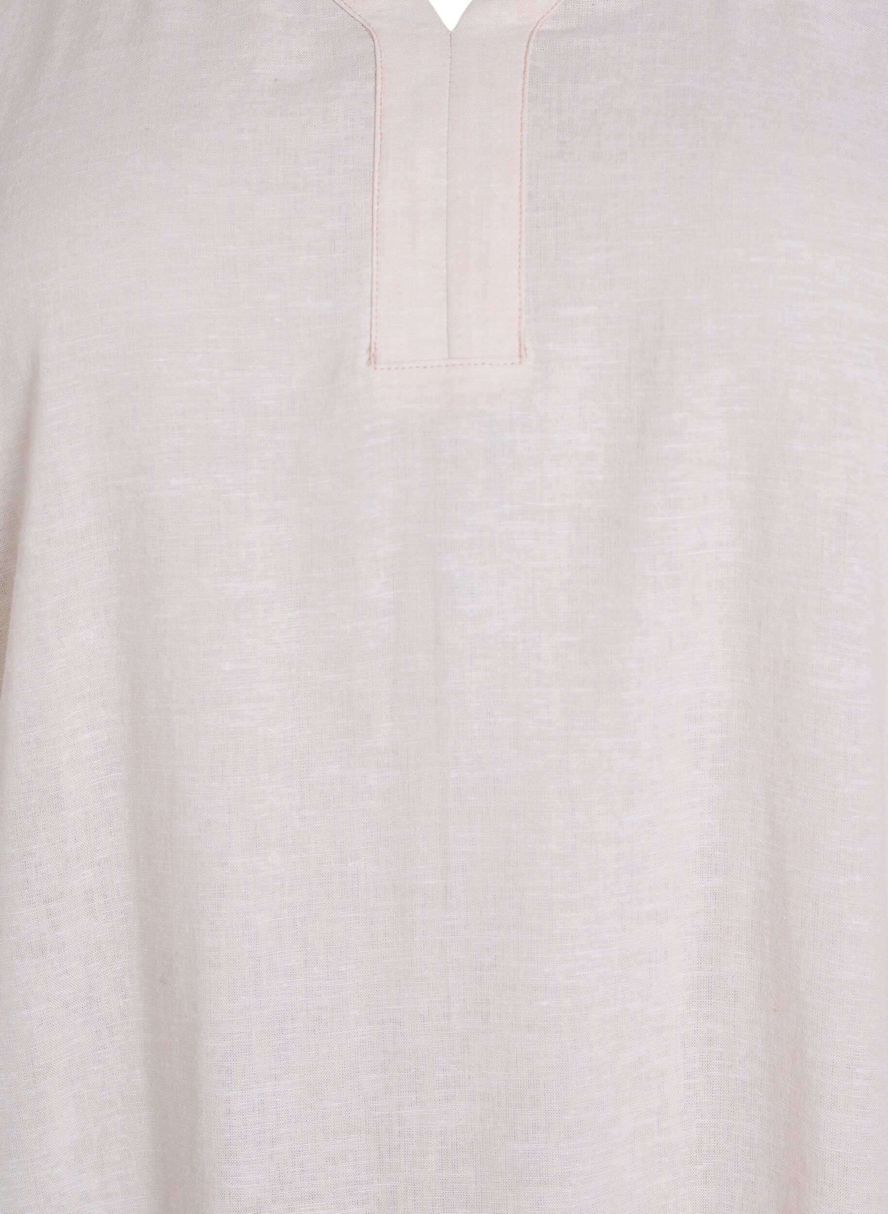 Zizzi Midikleid aus Leinen und Viskose mit kurzen &Auml;rmeln, Beige, Packshot image number 2