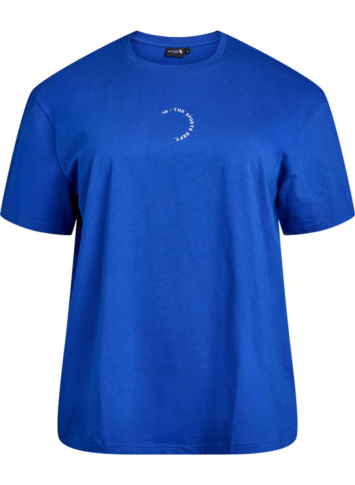 Sportliches T-Shirt aus Bio-Baumwolle, Blau, Packshot image number 0