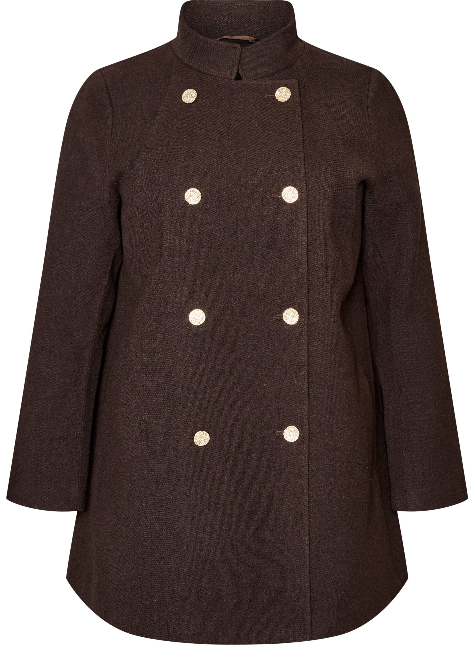 Manteau coupe &eacute;vas&eacute;e avec boutons dor&eacute;s