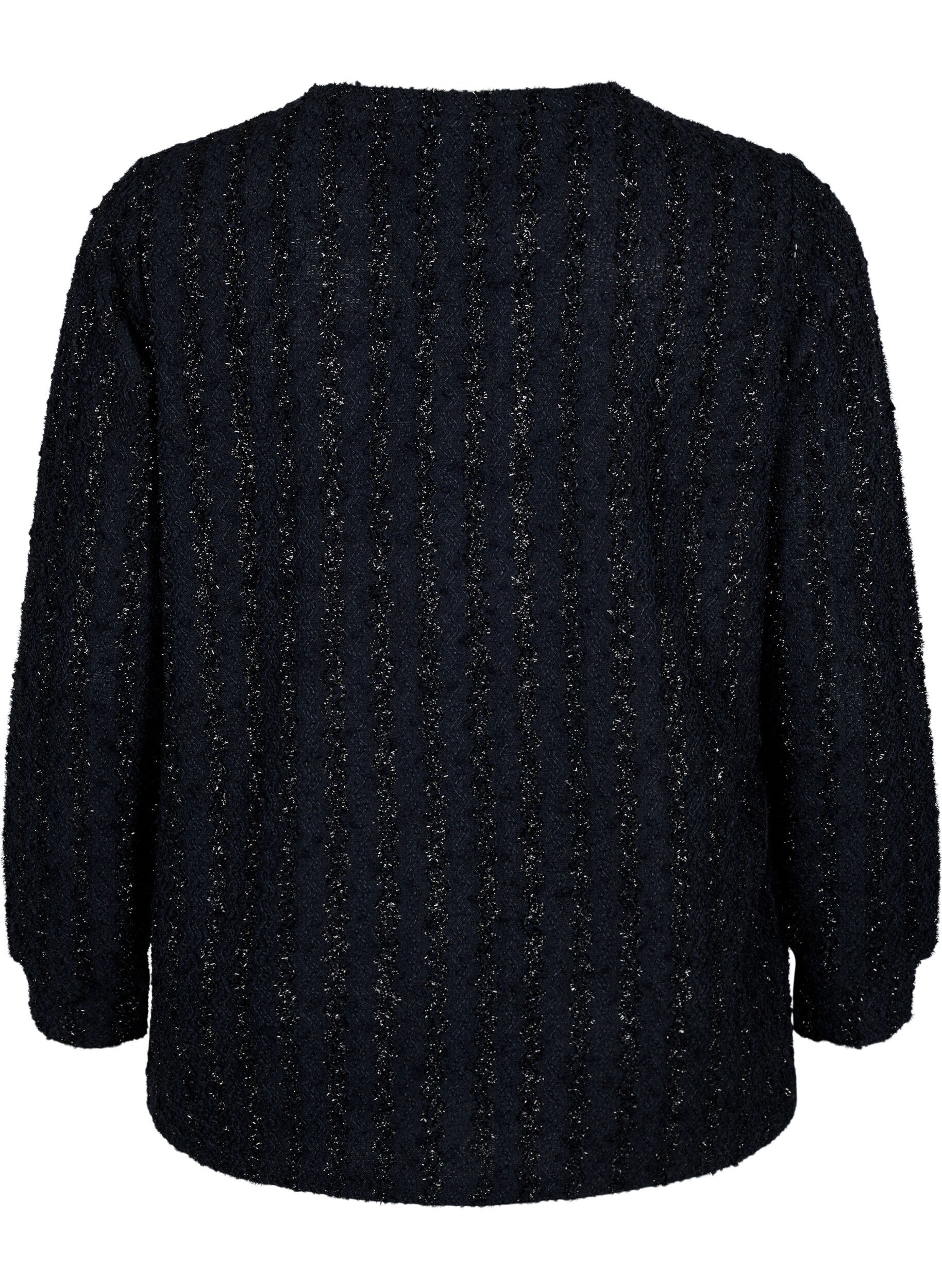 Zizzi Bluse mit schimmernder Struktur, Schwarz, Packshot image number 1