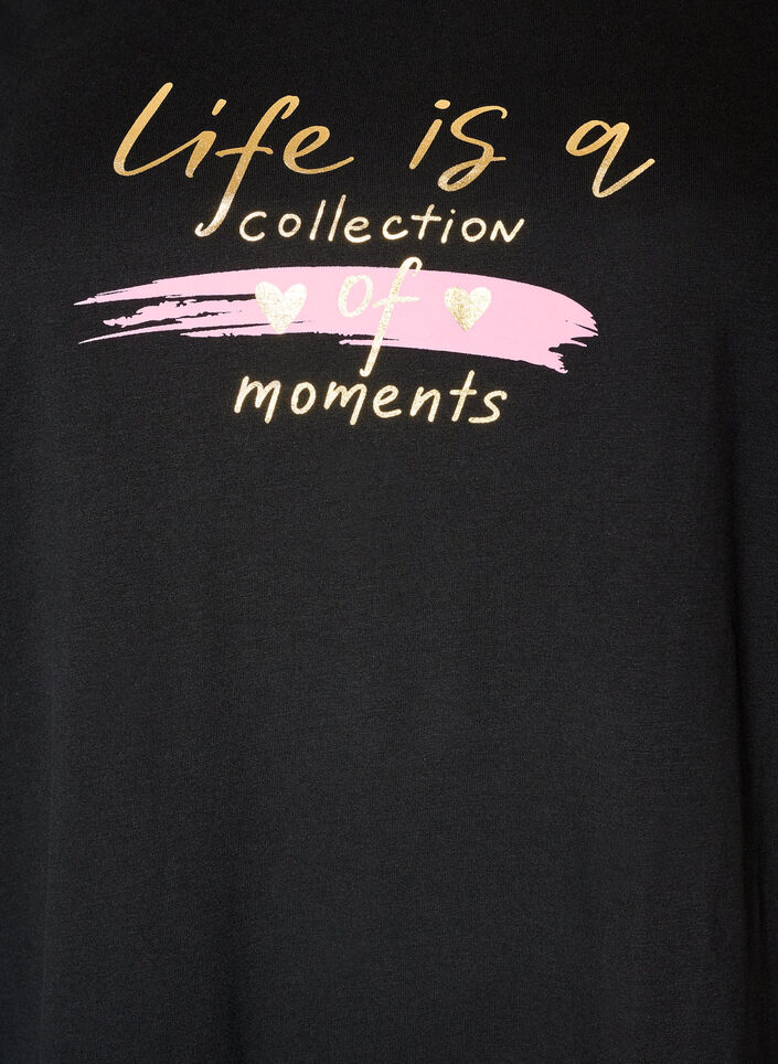 T-Shirt mit Motiv, Schwarz, Packshot image number 2