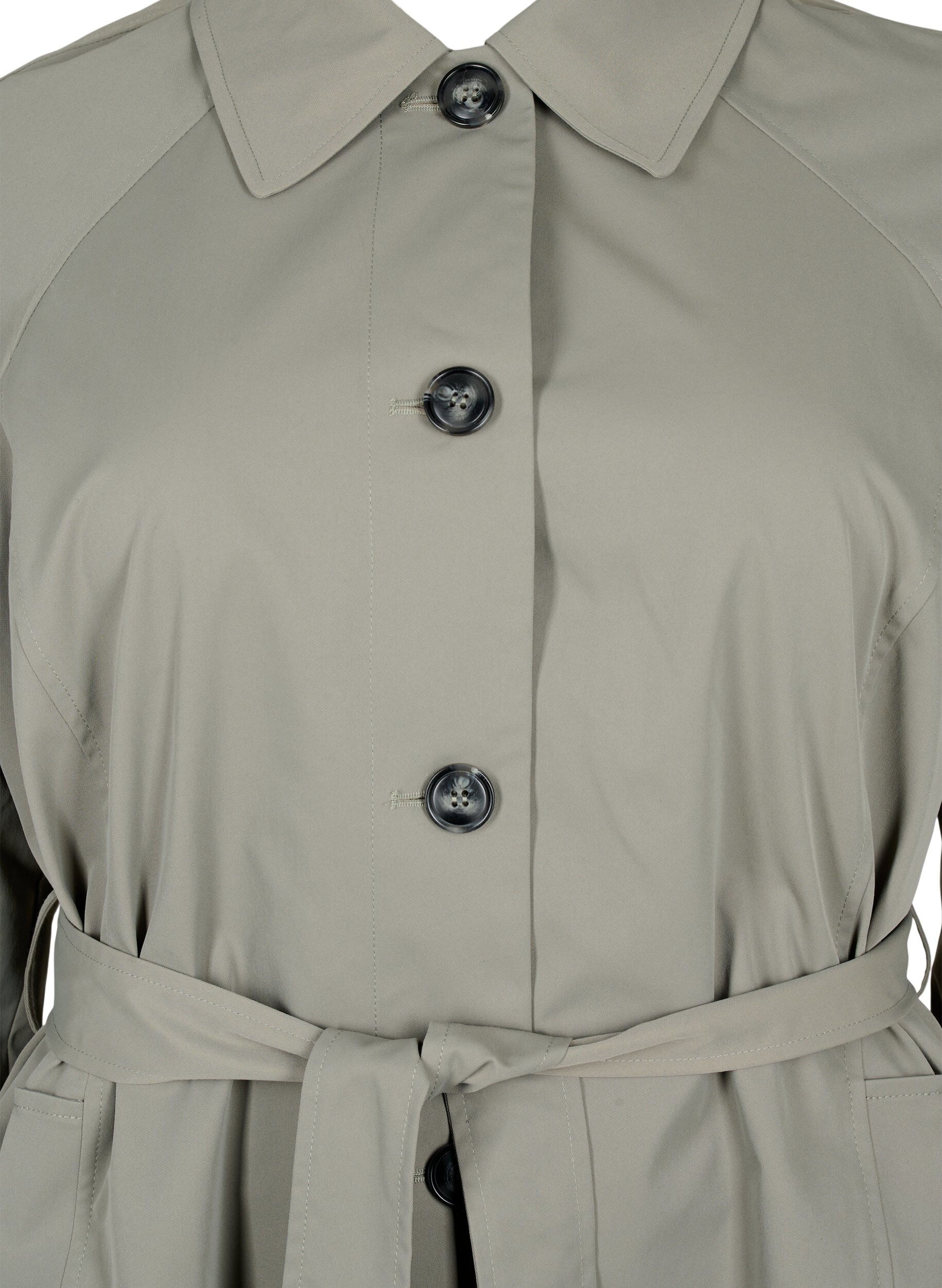 Zizzi Trenchcoat mit Taschen und G&uuml;rtel, Sea Spray, Packshot image number 2