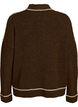 Pull en maille &agrave; col roul&eacute; et rayures contrastantes, Marron, Packshot image number 1
