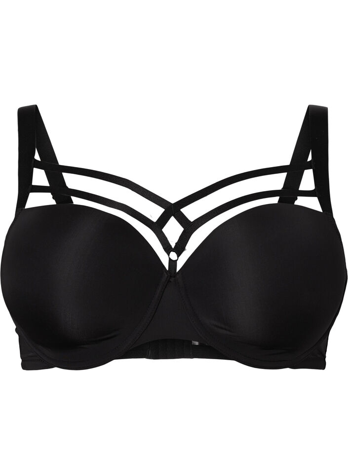 Soutien-gorge moulé avec détail de corde, Black, Packshot image number 0