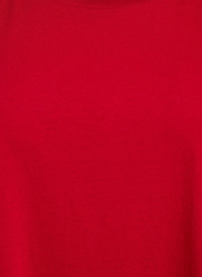 Kurz&auml;rmliges T-Shirt aus einer Baumwollmischung, Rot, Packshot image number 2