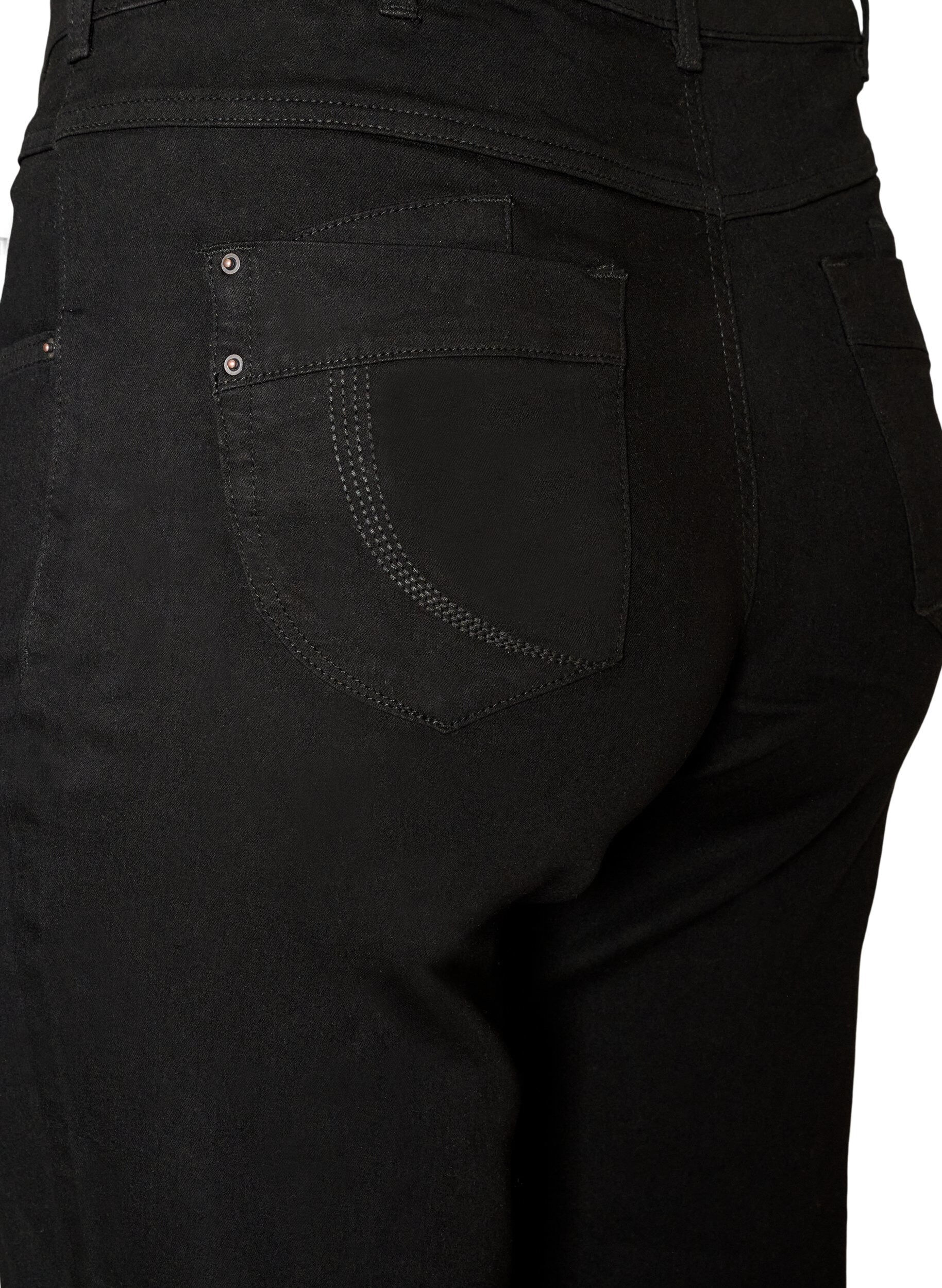 ZizziGemma Jeans mit normaler Passform und hoher Taille, Schwarz, Packshot image number 3
