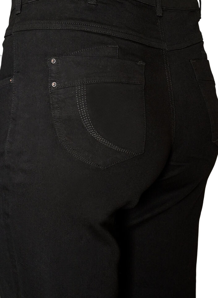 Gemma Jeans mit normaler Passform und hoher Taille, Schwarz, Packshot image number 3