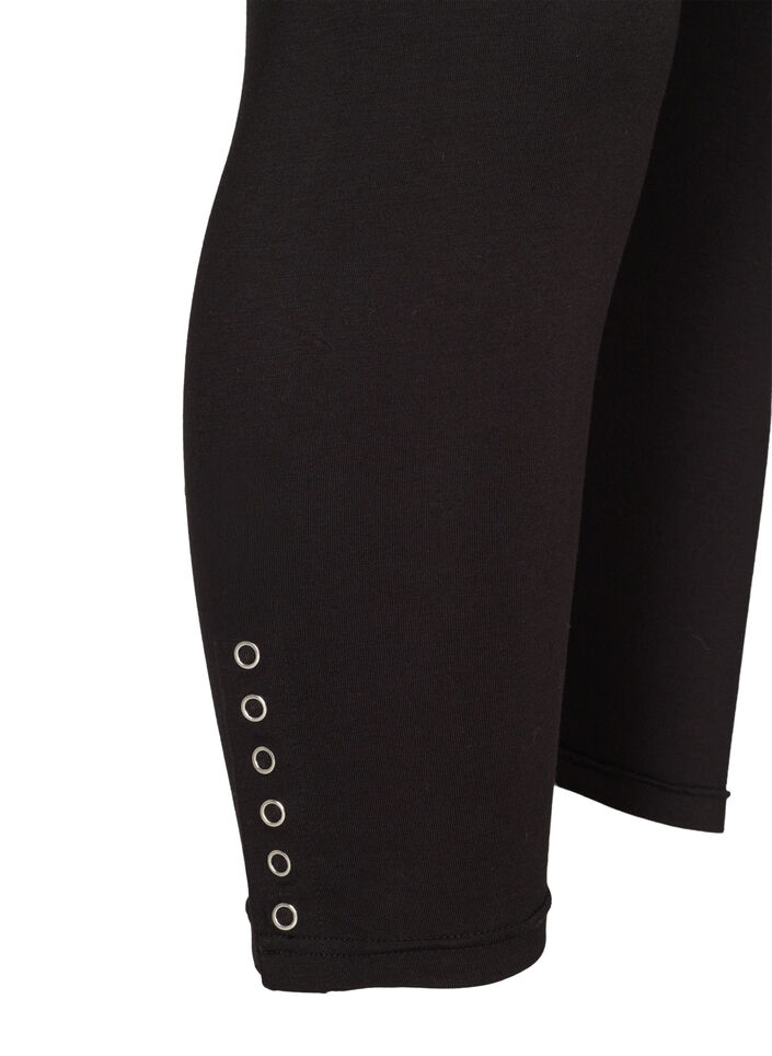3/4 Leggings mit Kn&ouml;pfen, Schwarz, Packshot image number 3