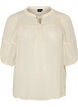 Bluse aus Seersucker mit Bindeband, Beige, Packshot image number 0
