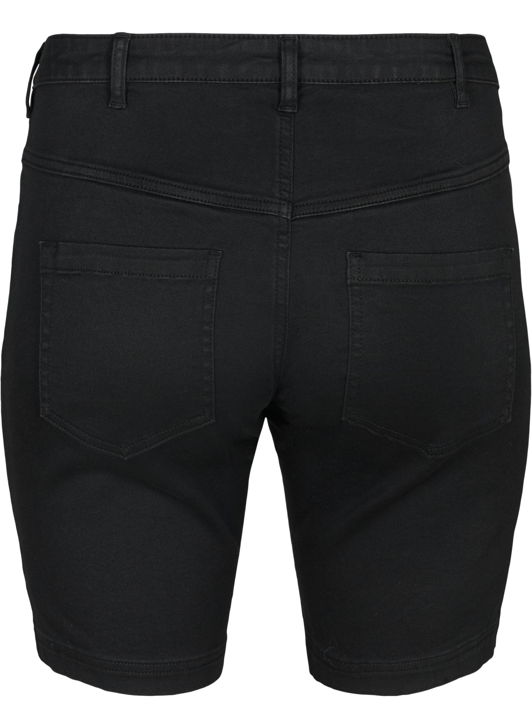 Zizzi Slim Fit Emily Shorts mit normaler Taille, Schwarz, Packshot image number 1