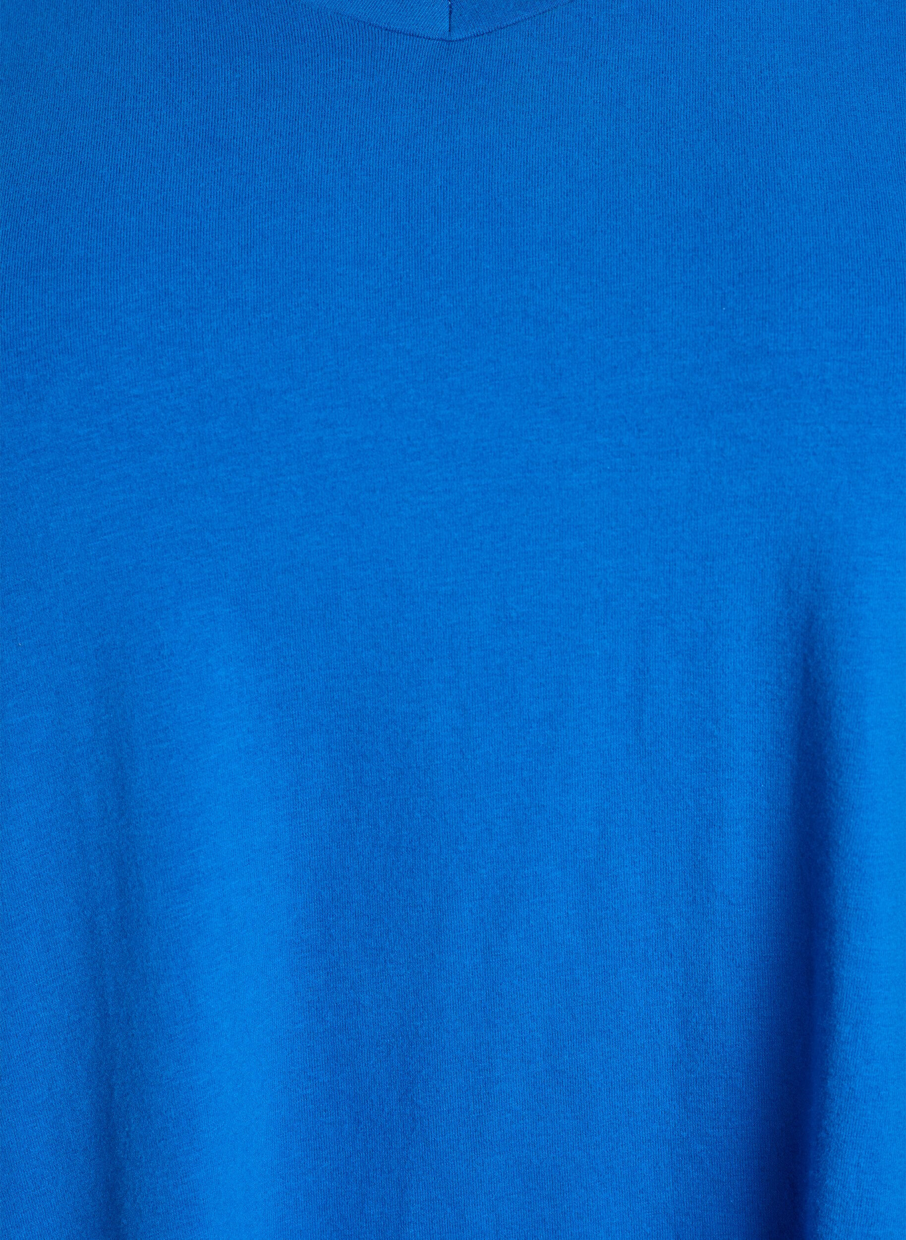 Zizzi Einfarbiges Basic-T-Shirt aus Baumwolle, Blau, Packshot image number 2