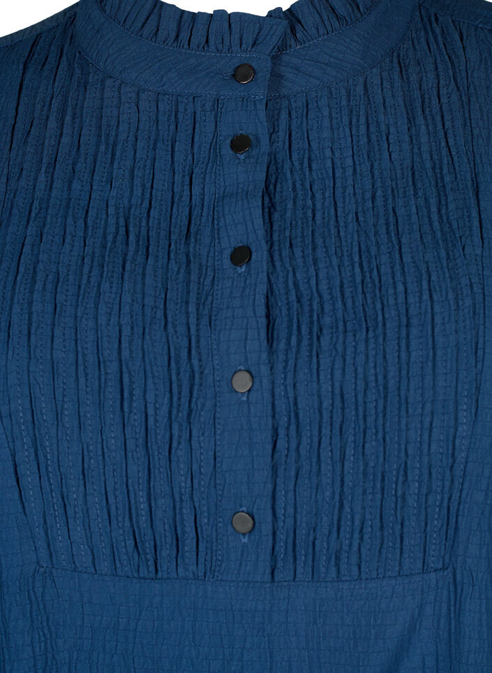 Langärmlige Bluse mit Rüschenkragen, Dress Blues, Packshot image number 2