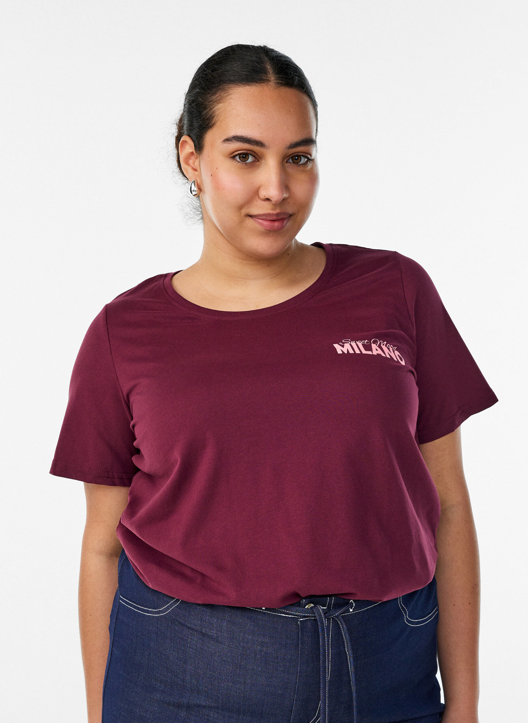 T-Shirt mit Print, Rot, Model