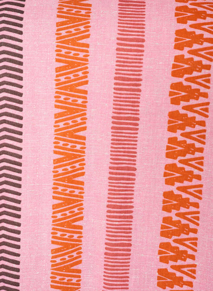 Kurzes Kleid aus Leinen und Viskose mit 3/4-&Auml;rmeln, Pink, Packshot image number 2