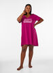 Chemise de nuit en coton biologique et &agrave; col en V, Bordeaux, Model image number 1