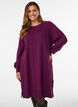 Robe courte en maille &agrave; manches raglan et couture centrale, Bordeaux, Model image number 0