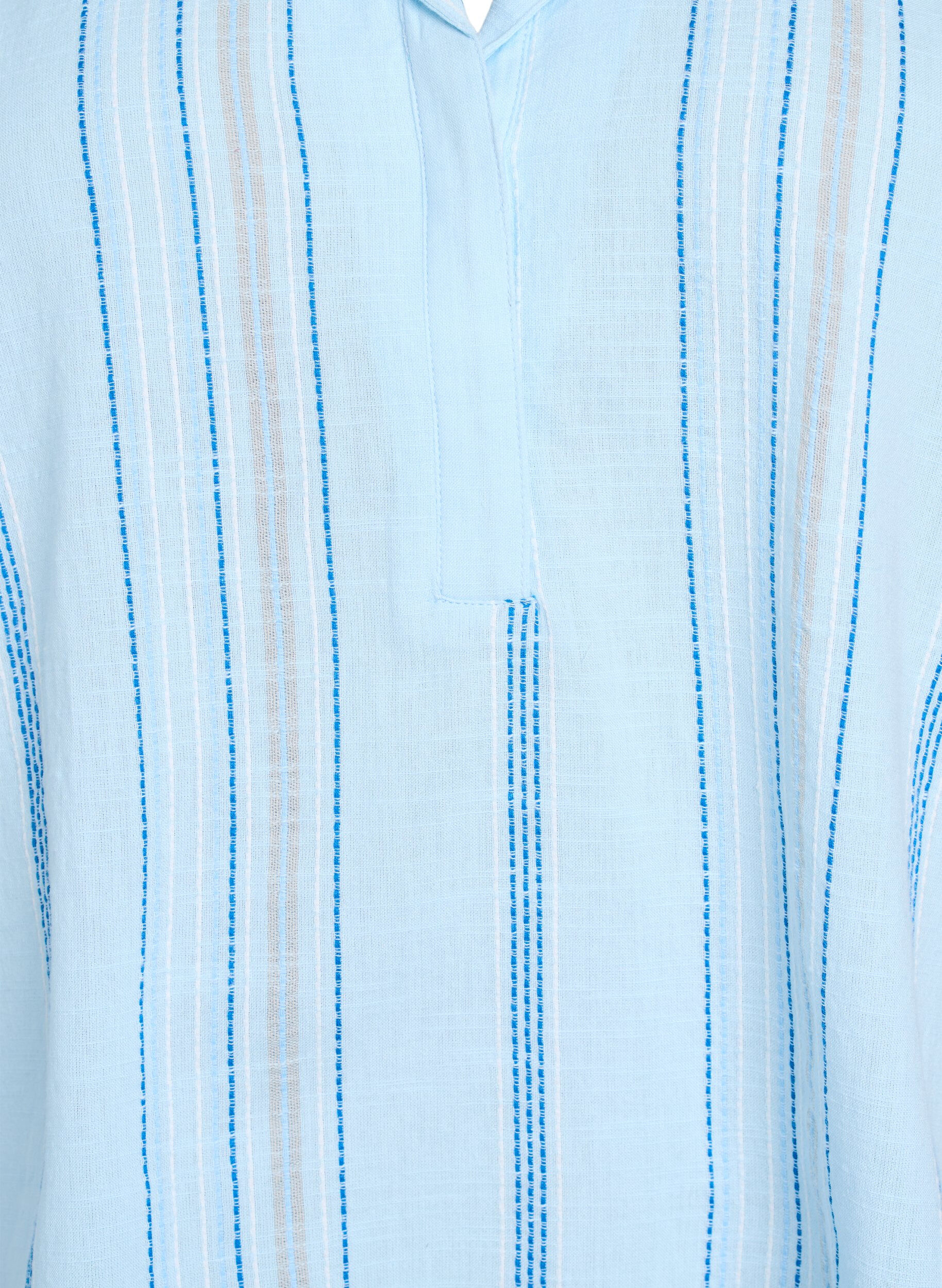 Zizzi Blouse avec col et manches 3/4, Bleu Clair, Packshot image number 2