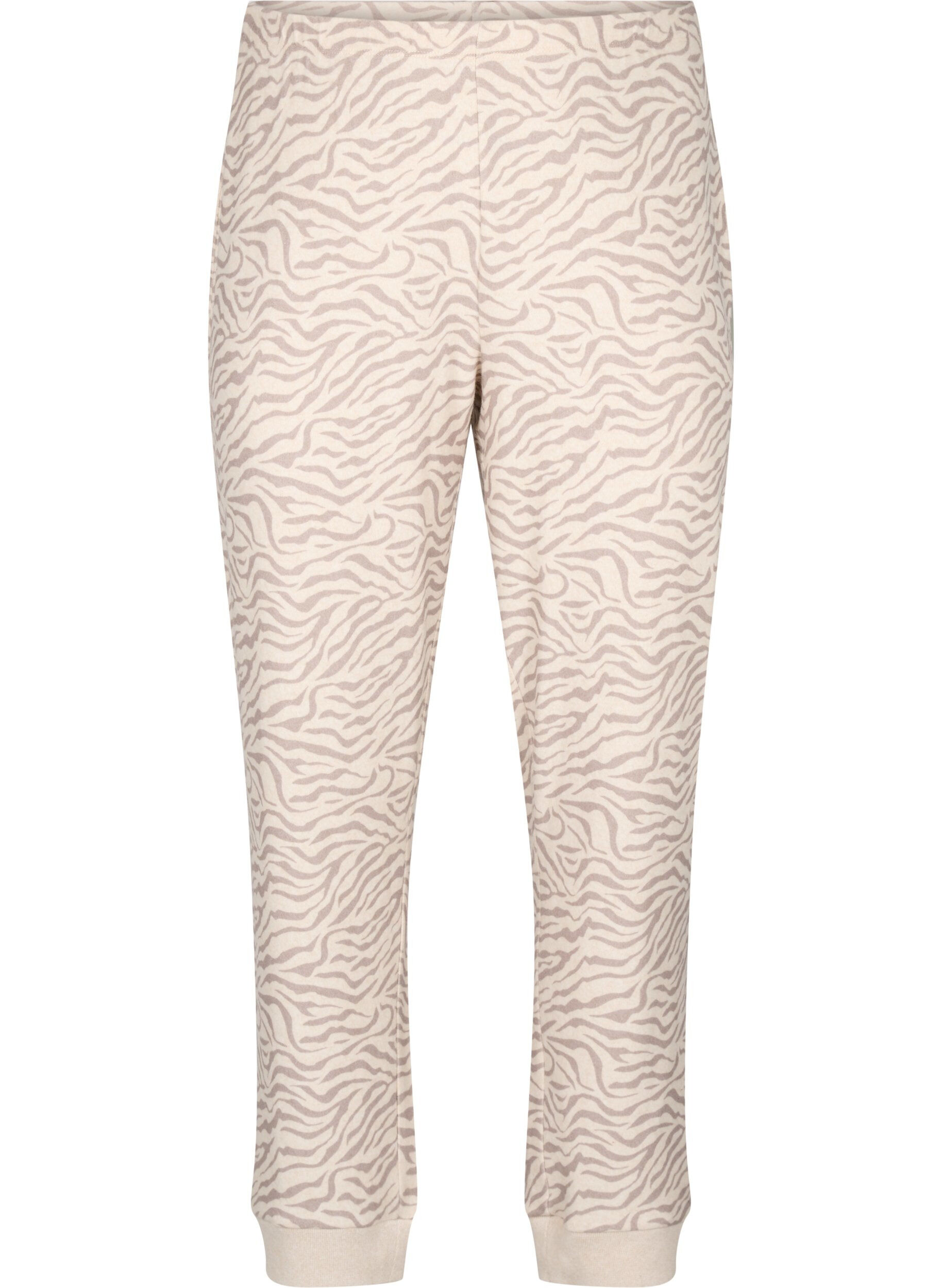 Zizzi Pantalon en velours imprim&eacute;, Pink Tint AOP, Packshot image number 0