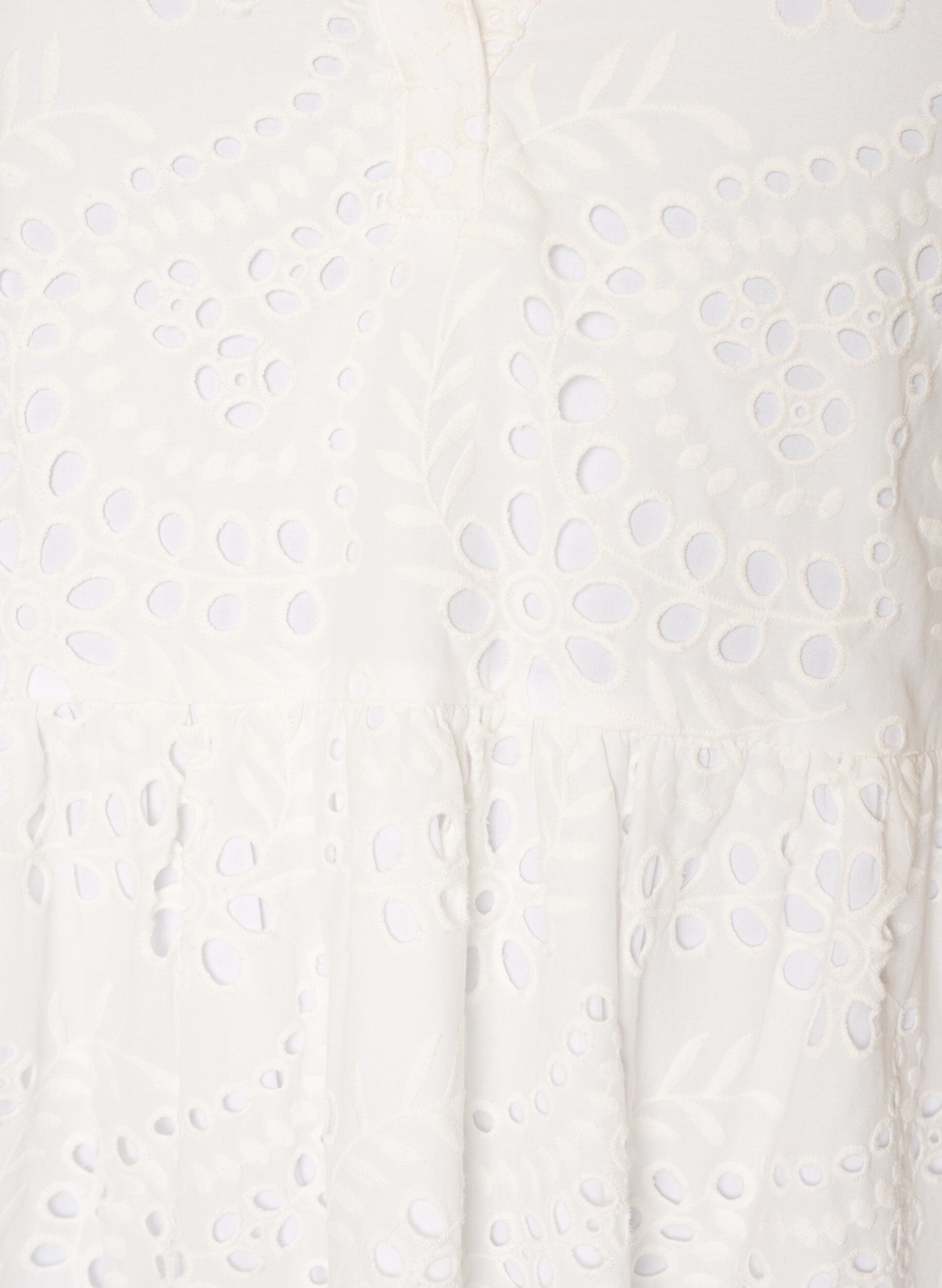 Zizzi Robe midi en broderie anglaise &agrave; taille empire, Blanc, Packshot image number 2