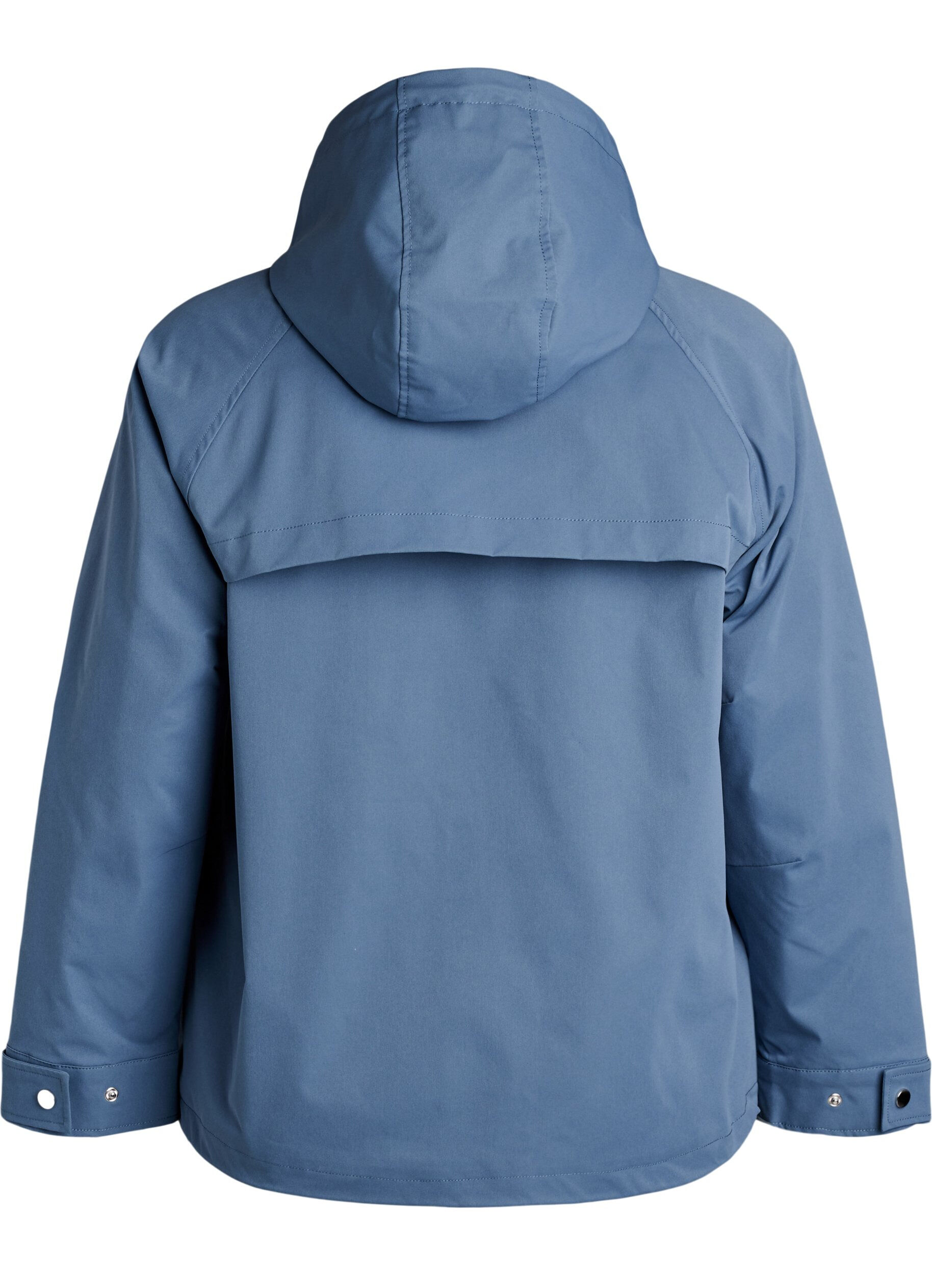Zizzi Kurze Fr&uuml;hlingsjacke mit abnehmbarer Kapuze, Blau, Packshot image number 1