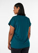 T-shirt d&rsquo;entra&icirc;nement ample avec col en V, Vert fonc&eacute;, Model image number 2