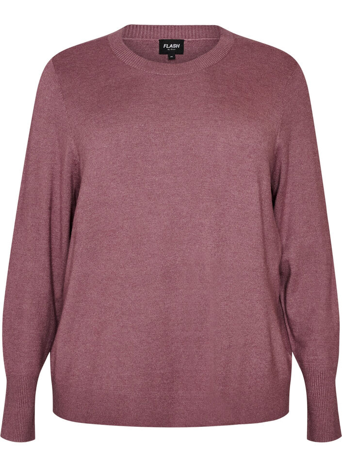 Blouse en maille avec un col rond, Rose, Packshot image number 0