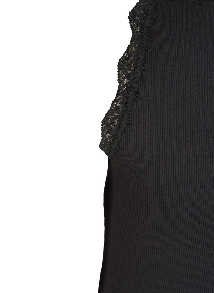 Haut &agrave; dentelle, Noir, Packshot image number 3