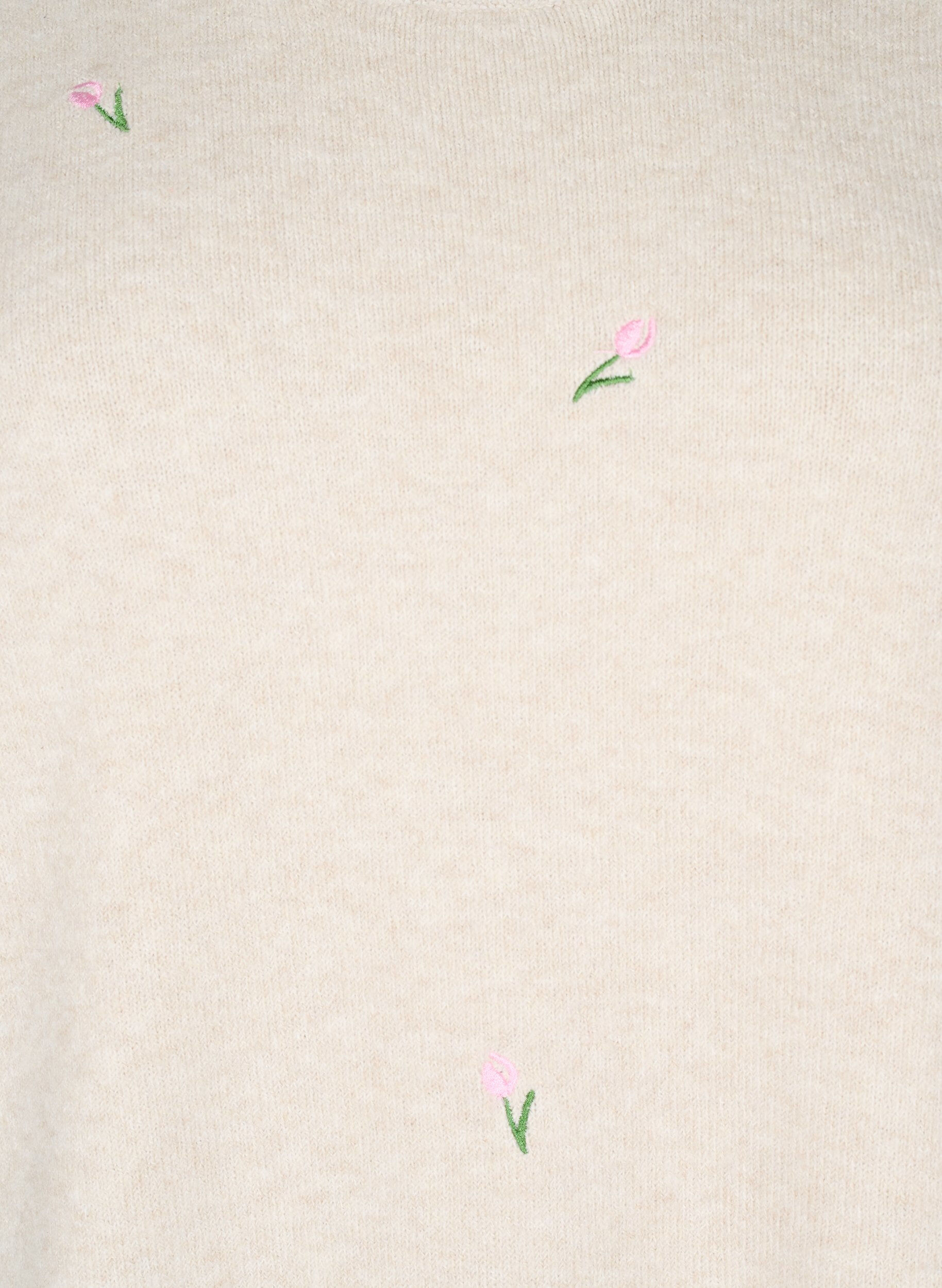 Zizzi Chemisier en maille avec fleurs et manches 3/4, Pumice Stone Mel., Packshot image number 2