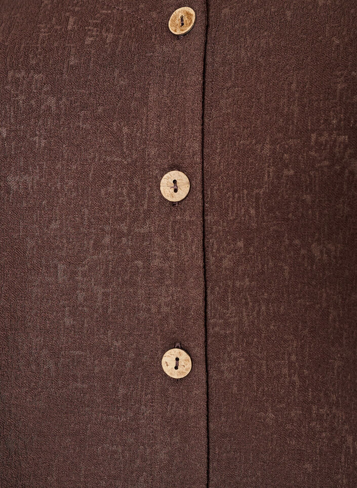 Strukturierte Bluse aus Baumwolle mit Knopfleiste, Braun, Packshot image number 2