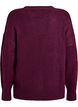 Strickbluse mit V-f&ouml;rmigem Rippenmuster und Schlitzen, Lila, Packshot image number 1