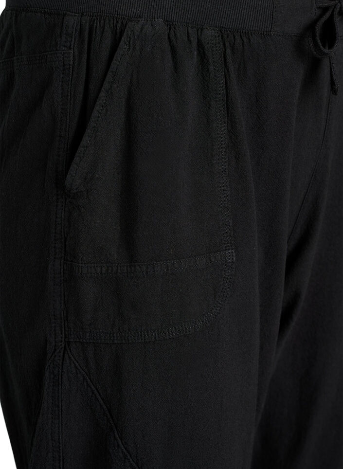 Pantacourt en coton, Noir, Packshot image number 2