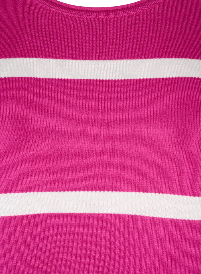 Gestrickte Viskosebluse mit Streifen, Pink, Packshot image number 2
