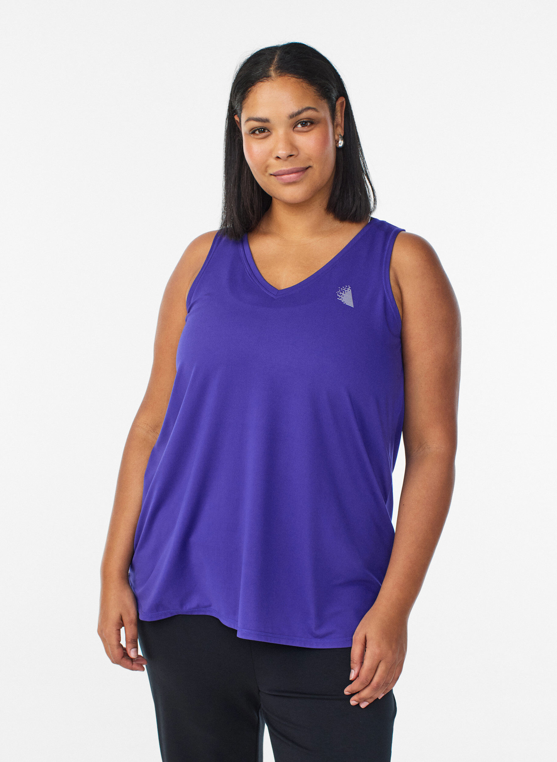 Zizzi Sports top with V-neck, Violet, Model image number 0