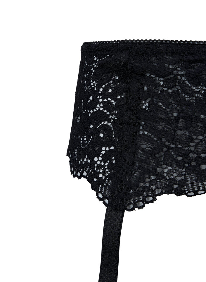 Porte-jarretelles en dentelle, Black, Packshot image number 3
