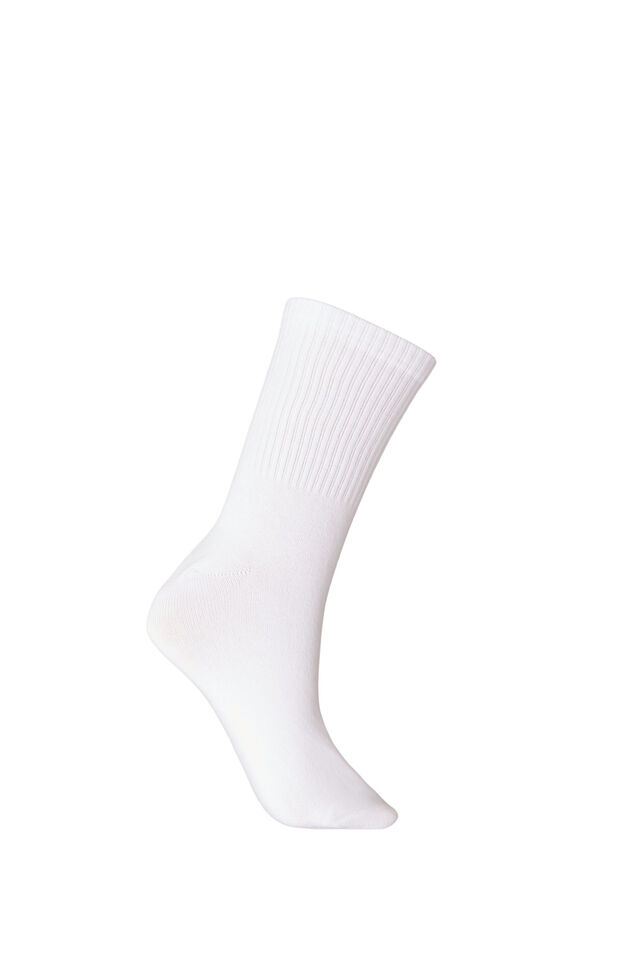 Chaussettes en coton avec motif, Blanc, Packshot image number 1