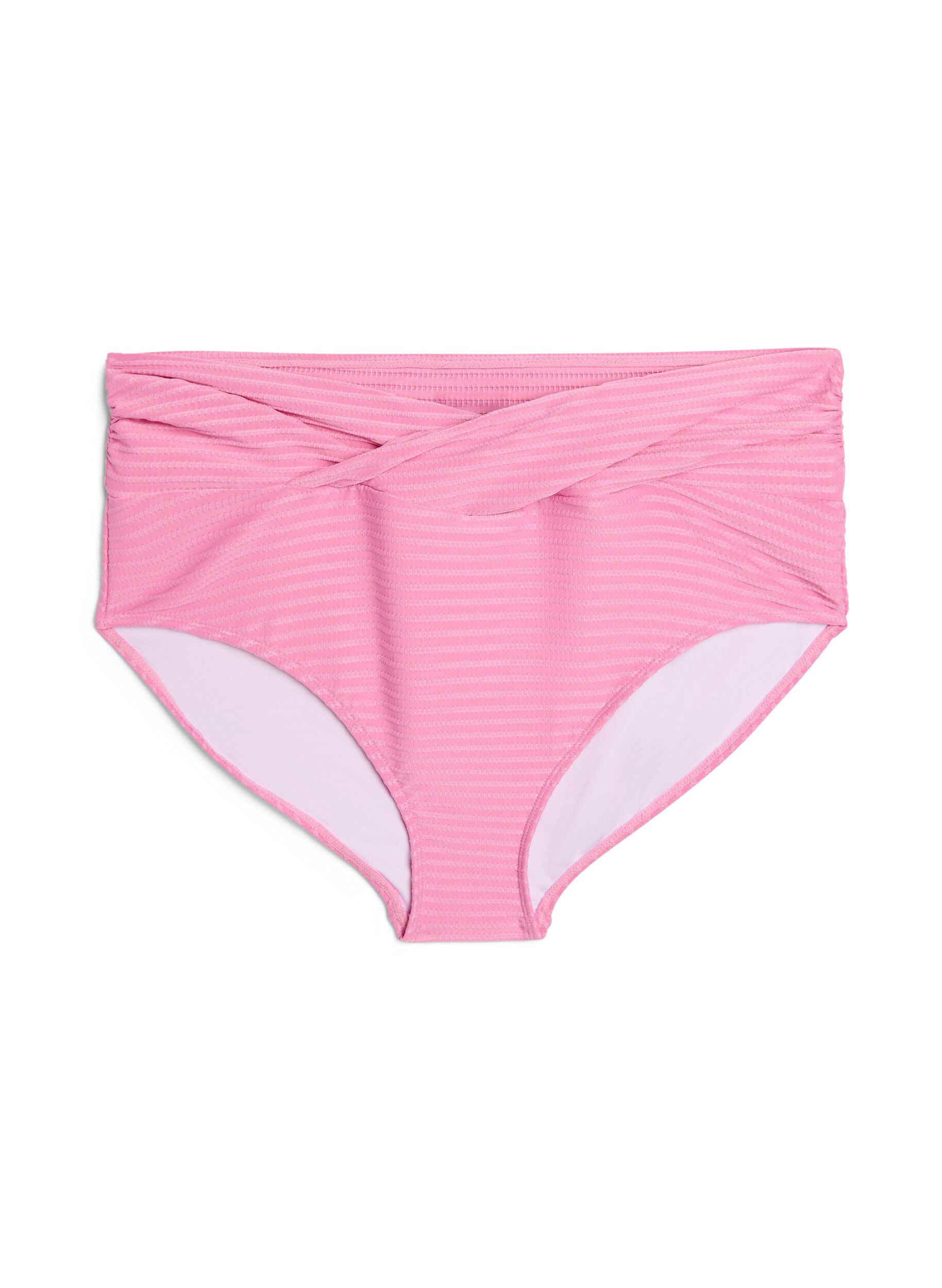 Zizzi Bikinihose mit hoher Taille und &Uuml;berkreuz-Details, Pink, Packshot image number 0