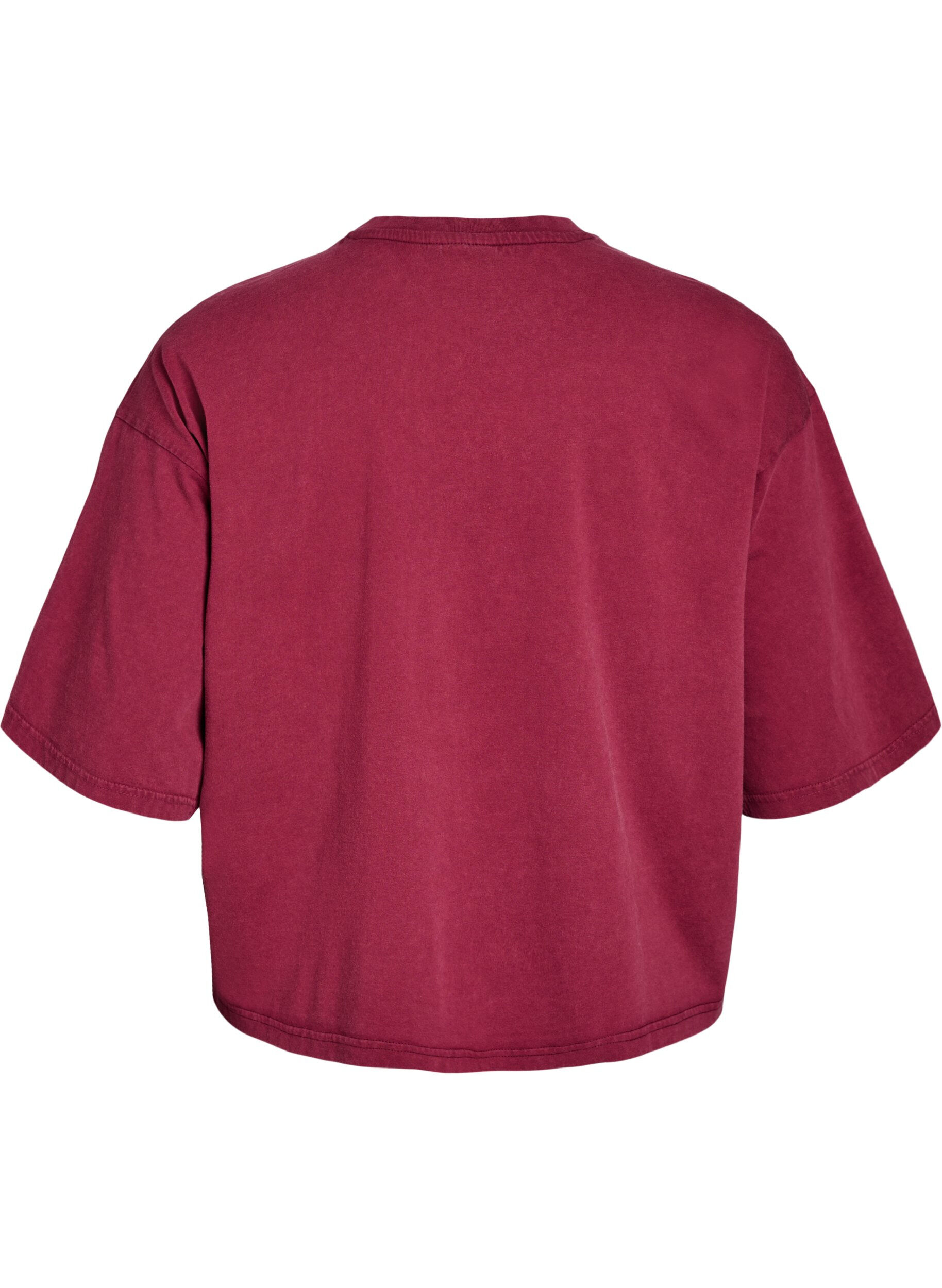 Zizzi Kurzes T-Shirt mit Lockere Passform, Dunkles Bordeaux, Packshot image number 1
