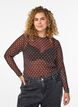 Blouse en maille &agrave; pois, Marron, Model image number 0