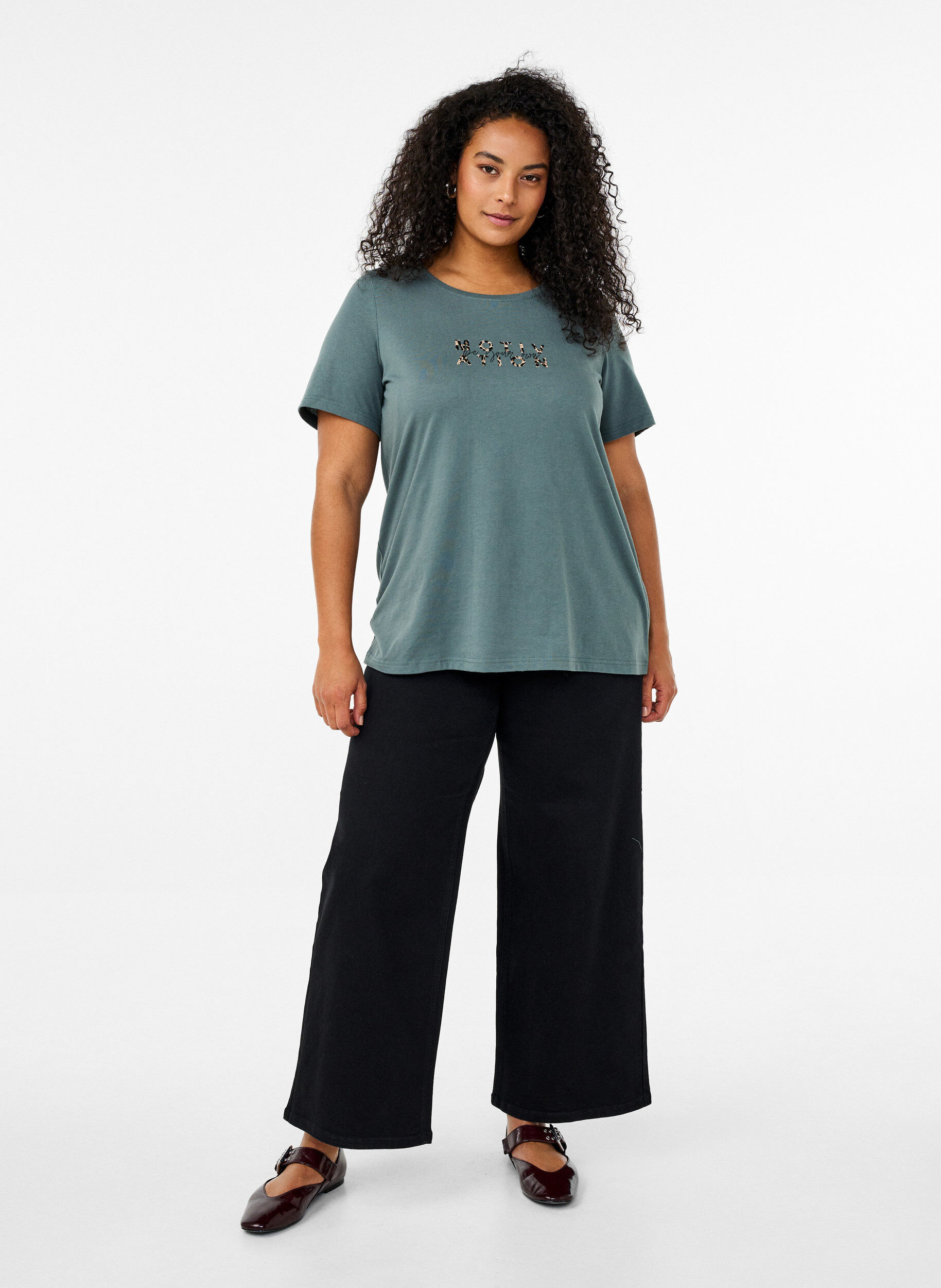 Zizzi FLASH &ndash; T-shirt avec motif, Vert clair, Model image number 1