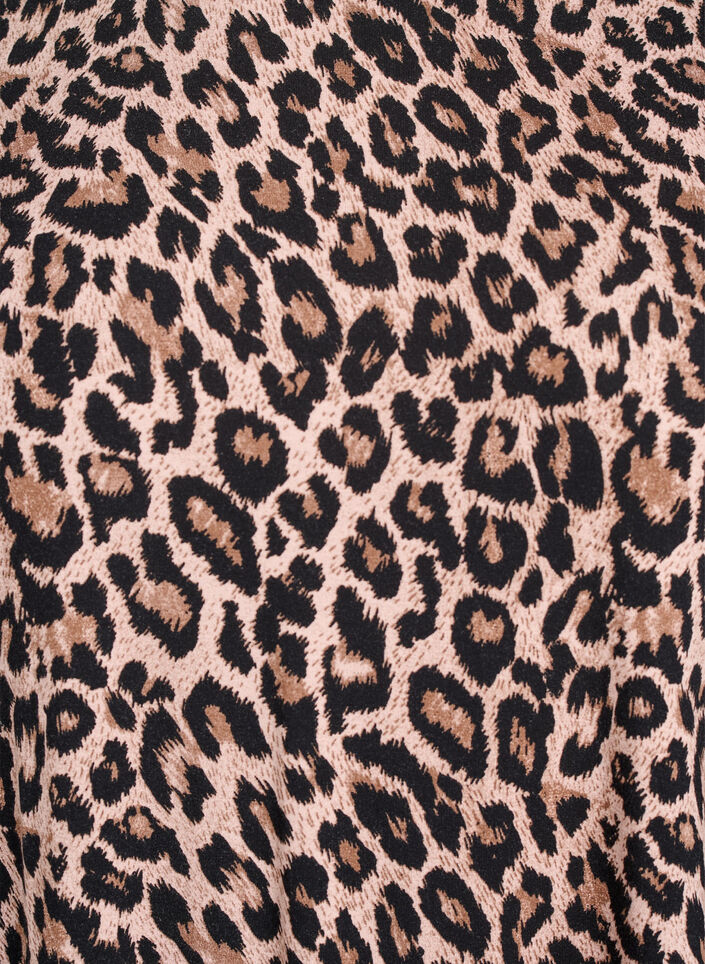 Lang&auml;rmlige Bluse mit Leopardenmuster, Braun, Packshot image number 2