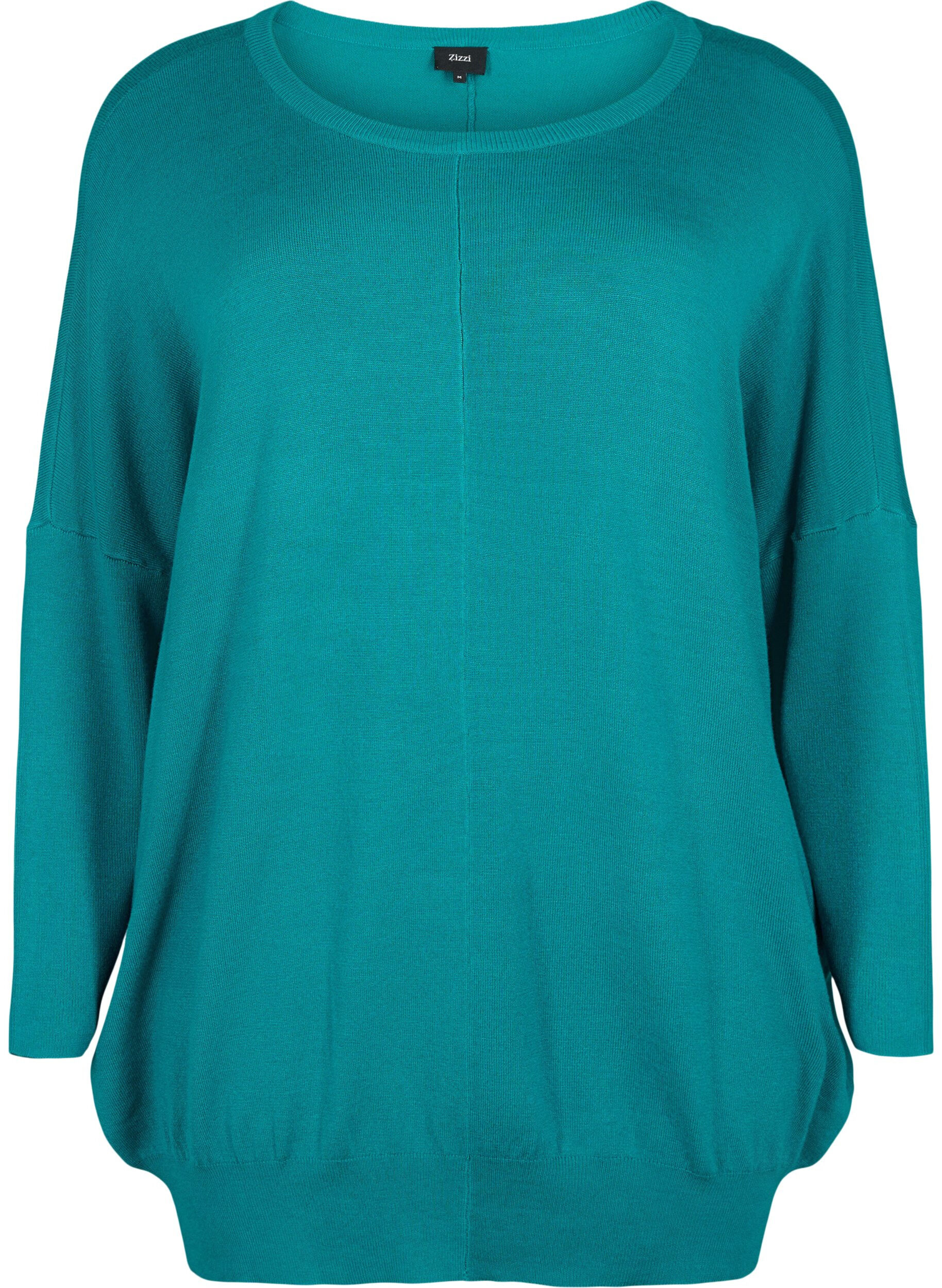 Zizzi Strick-Tunika aus Viskosemischung, Deep Lake, Packshot image number 0