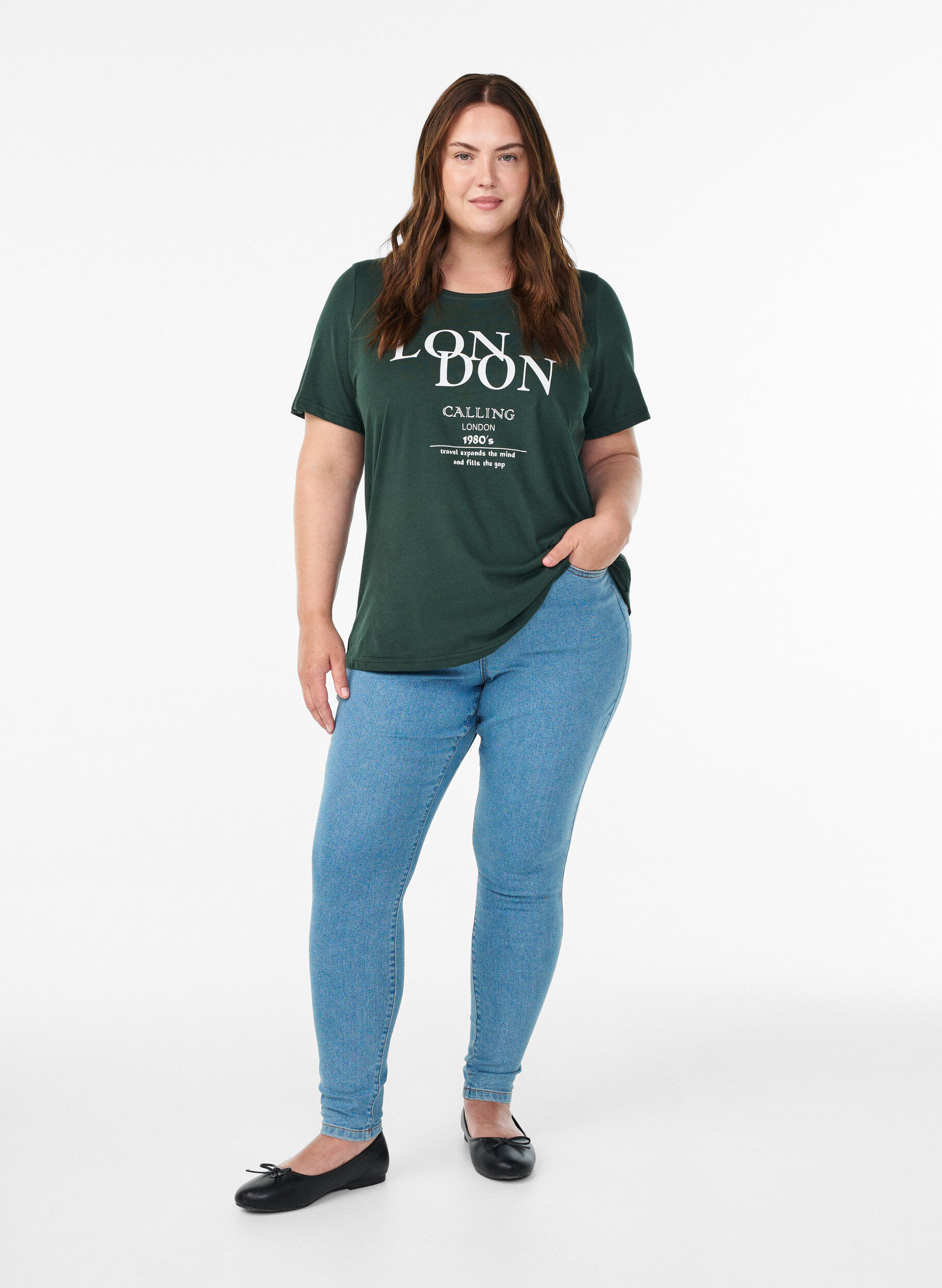 ZizziT-shirt imprim&eacute;, Vert, Model image number 1