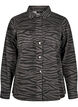 Chemise en denim à imprimé zèbre avec boutons, Charbon, Packshot image number 0