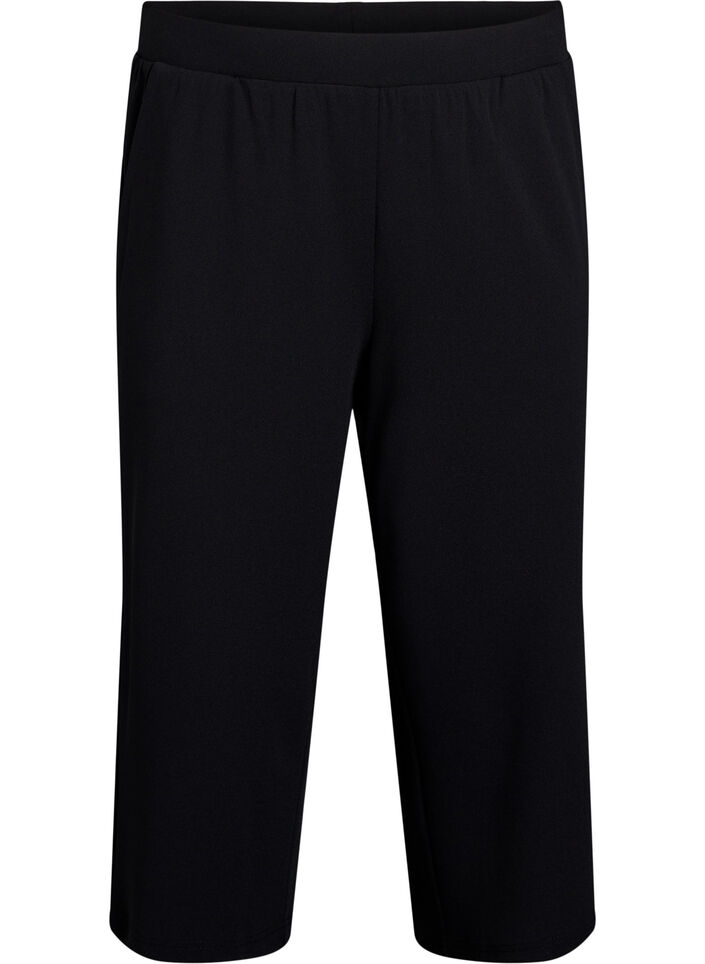 Hochtaillierte Knickerbocker mit lockerem Schnitt, Schwarz, Packshot image number 0