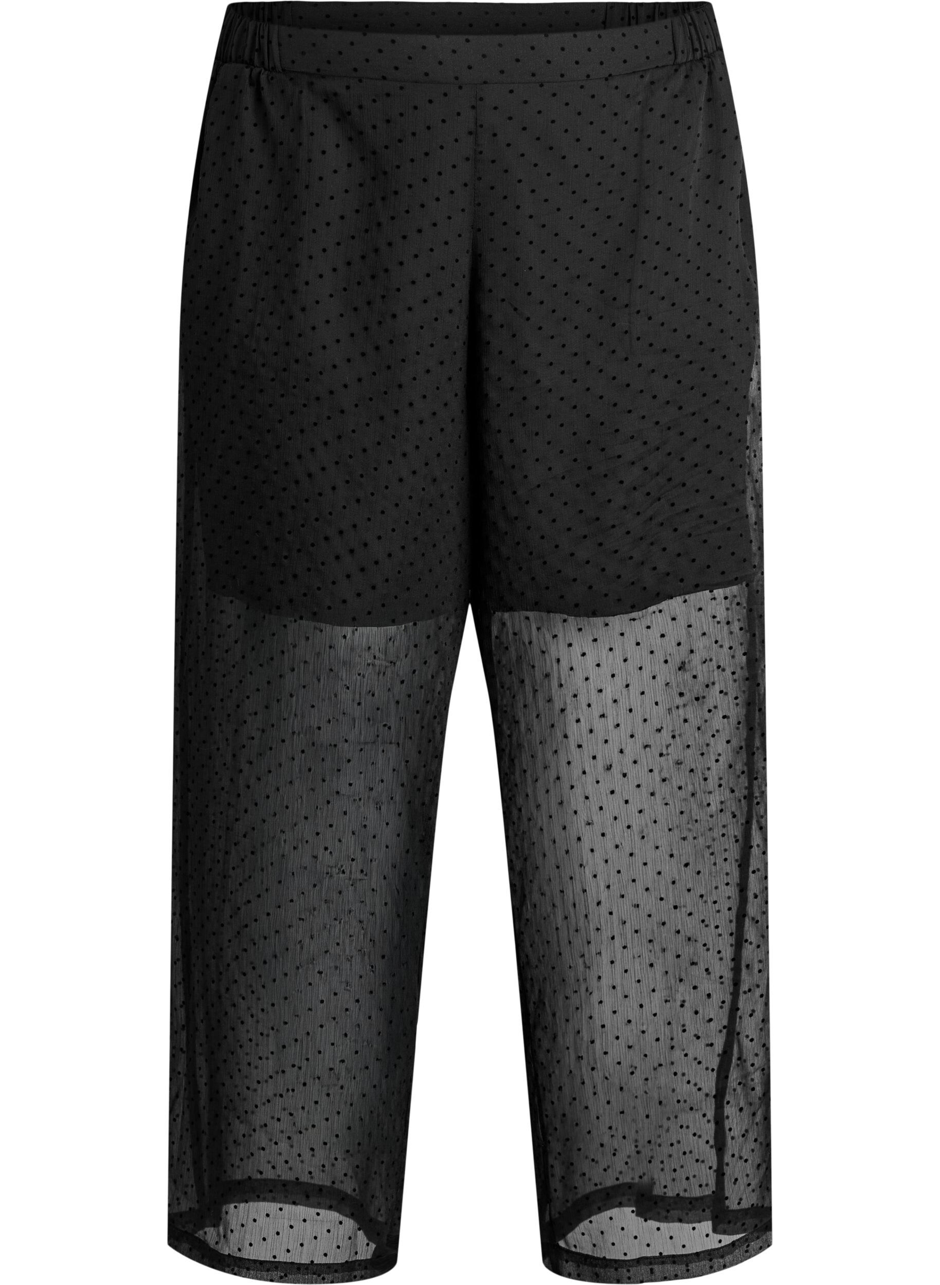 Pantalon ample en mousseline &agrave; pois